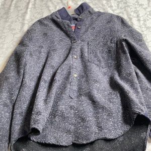 Navy buttoned top